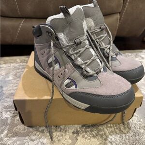 Lands' End Gray Lace Up Boots